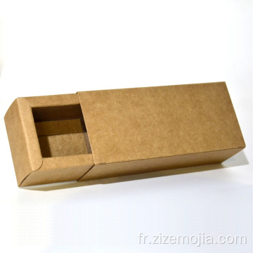 Recycler l&#39;emballage de la boîte de papier kraft à tiroir personnalisé